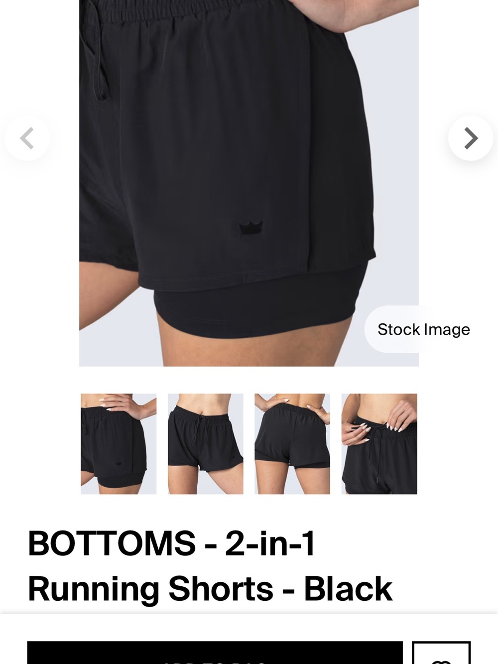 SHEFIT Black Athletic Shorts with Inner Liner